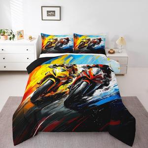 Erosebridal Комплект постельного белья с мотоциклетной тематикой для детей, тай-дай расцветка, Red Yellow Blue