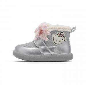 Hello Kitty устойчивые к истиранию ботинки Mid top утепленные детские Sanrio, серебряный