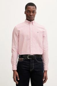 Хлопковая рубашка Tommy Jeans, розовый