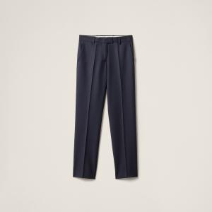 Габардиновые брюки MIU MIU, темно-синий