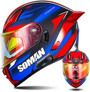 Шлем женский YEATLM JY06, синий / красный