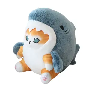 Мягкая игрушка трансформер из милого котенка в акулу, высота 22см/33см/55см Bitter purchase, оранжевый