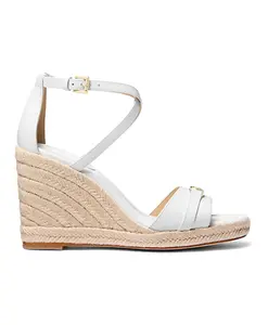 Белые сандалии на танкетке из джута Michael Kors, белый