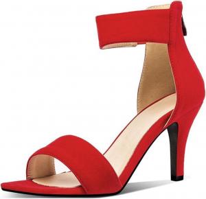 Женские летние сандалии Ladmiple 2023 года, удобные с ремешком на щиколотке, на платформе-виражке, с открытым носком, повседневные на высоком каблуке-танкетке, T7-Red
