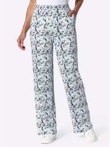 Брюки для отдыха с принтом экрю и темно-синим Sieh an!