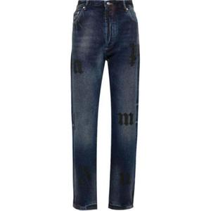 Джинсы midnight с логотипом и накладным карманом PALM ANGELS, синий