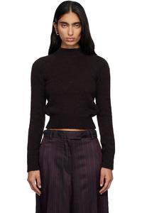 Dries Van Noten Коричневый облегающий свитер