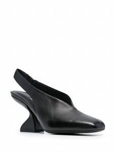 Женские туфли-лодочки с открытой пяткой на каблуке F, черные Salvatore Ferragamo, черный