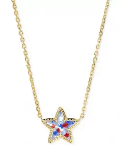 Регулируемое ожерелье с подвеской Cassidy Star длиной 19 дюймов Kendra Scott, gold/white/blue