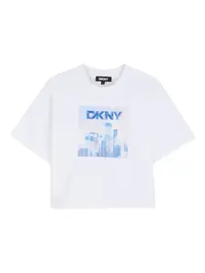 Футболка с графичным принтом Dkny Kids, белый