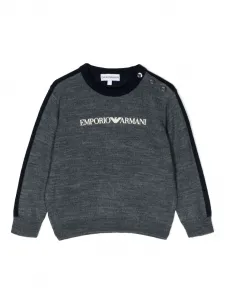 Джемпер с вышитым логотипом Emporio Armani Kids, синий