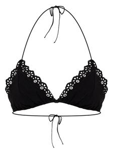 Верх бикини Ulla Johnson с кружевной отделкой, черный