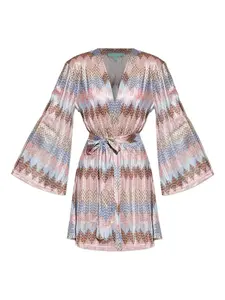 Платье Anna с зигзагообразным узором и поясом Melissa Odabash, розовый