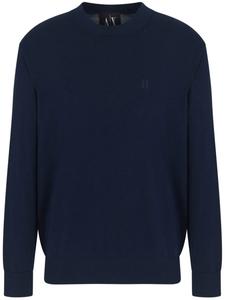 Armani Exchange свитер с вышитым логотипом, синий