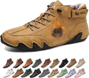 Мужские водонепроницаемые зимние снежные ботинки с ортопедической поддержкой: легкие противоскользящие походные ботинки с теплой дышащей подкладкой для комфорта при ходьбе в холодную погоду весь день Generic, светло-коричневый