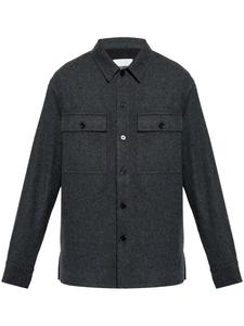 Jil Sander рубашка из натуральной шерсти, серый