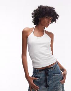 Топ Topshop на тонких бретельках белого цвета