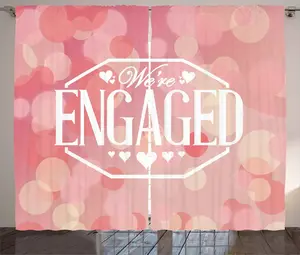 Штора ABAKUHAUS в стиле абстракция в деревенском стиле, открытка с помолвкой, присборенная штора из тесьмы для спальни с петлями и крючками, 280 x 245 см, лососево-розовый и белый Abakuhaus