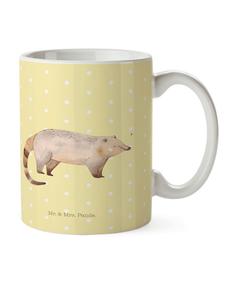 Детская кружка с рисунком коати, без слов, пастельно-желтого цвета Mr. & Mrs. Panda