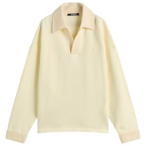 Шерстяной джемпер с открытым воротником Jacquemus, светло-бежевый