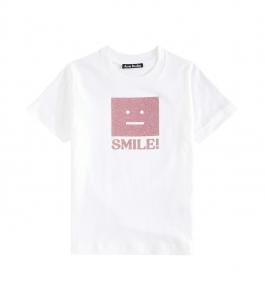 Футболка Nash Face из хлопкового джерси Acne Studios Kids, Optic White