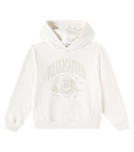 Толстовка с капюшоном DG из хлопка Dolce&Gabbana Kids, Panna