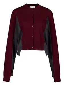 Шерстяной кардиган в стиле колор-блок STELLA MCCARTNEY, красный