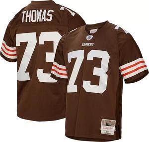 Мужская футболка Mitchell & Ness Cleveland Browns Joe Thomas № 73, 2007, коричневая футболка с возвратом