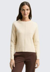 Джемпер TOM TAILOR PULLOVER CROPPED MIT STEHKRAGEN, Sand Stone Beige Melange/Beige