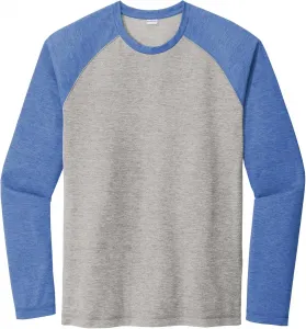SPORT-TEK Unisex PosiCharge Long Sleeve Tri-Blend Wicking Raglan Tee