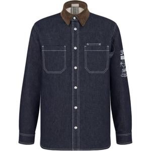 Мужская архивная коллекция оверсайз рубашка DIOR, темно-синий