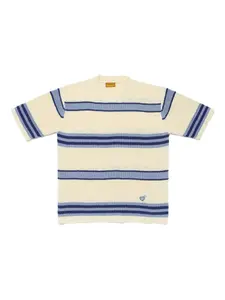 Полосатая трикотажная футболка с круглым вырезом Human Made, синий