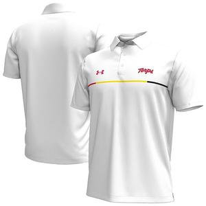 Мужская белая поло Maryland Terrapins Playoff Chest Stripe Performance Under Armour