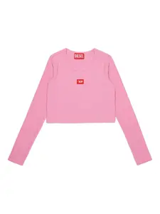 Футболка с нашивкой-логотипом Diesel Kids, розовый
