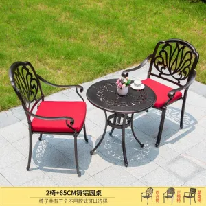 Комплект садовой мебели Green Water: 2 стула, круглый стол, 65 см, подушки, бронза