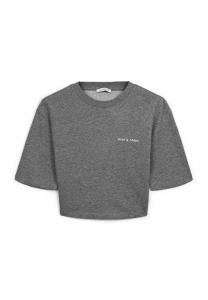 Футболка с принтом CROP EFFETTO LUMINESCENTE Calliope, цвет Grigio Scuro Melange