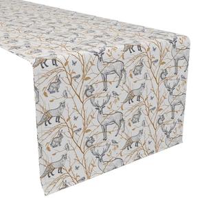 Настольная дорожка, 100 % хлопок, 16x90 дюймов, Woodland Wildlife.
