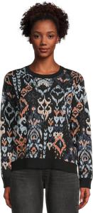 Свитер Liverpool Los Angeles Women's Long Sleeve Crew Neck Dropped Shoulder Jacquard Sweater, Blue/Multi Ikat