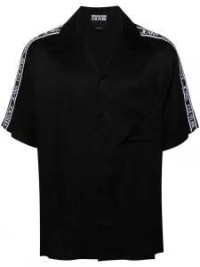 Рубашка с короткими рукавами и логотипом Versace Jeans Couture, черный