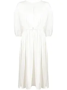 Платье миди с поясом MONCLER, белый