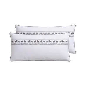 Подушка с пером Elchdröm Forsakar, подушка размером 40x80 см, 80x80 см, комплект из 2 шт. Наполнение: 100% перо Чехол: хлопок Набор подушек, комплект из 2 шт., выгодный набор подушек, сделано в Германии, с изображением оленя Älgdröm, белый