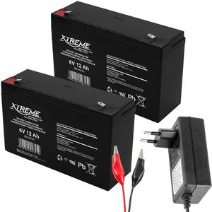 Xtreme, 2 гелевых аккумулятора XTREME 6 В, 12 Ач + зарядное устройство