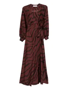 Платье-рубашка с принтом зебры Raquel Diniz, красный