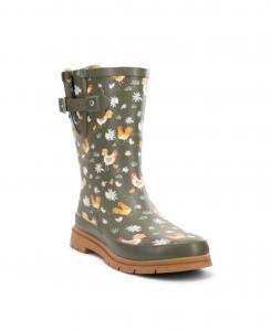 Женские резиновые сапоги средней высоты с перьями из искусственного меха Western Chief, Olive