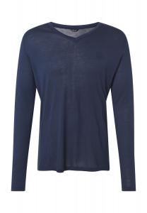 Мужская пижамная рубашка с v-образным вырезом HOM, темно-синий