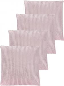 Aspero Комплект из 4 фланелевых наволочек, 60х60 см, розового цвета