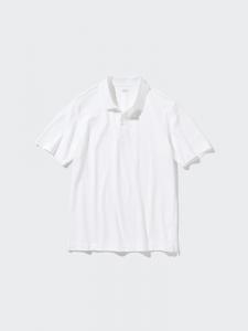 Рубашка-Поло Airism из хлопкового пике Uniqlo, цвет 00 белый