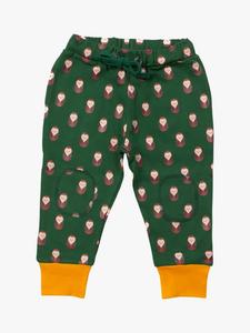 Детские хлопковые спортивные штаны с совой на коленях Little Green Radicals, Green/Multi