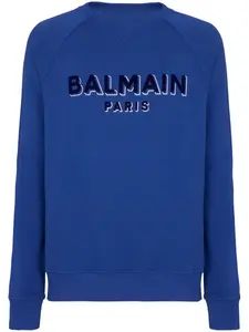 Толстовка с логотипом BALMAIN, синий