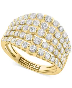 Кольцо с многорядными бриллиантами Effy (1-7/8 карата) из 14-каратного золота Effy Collection, gold
